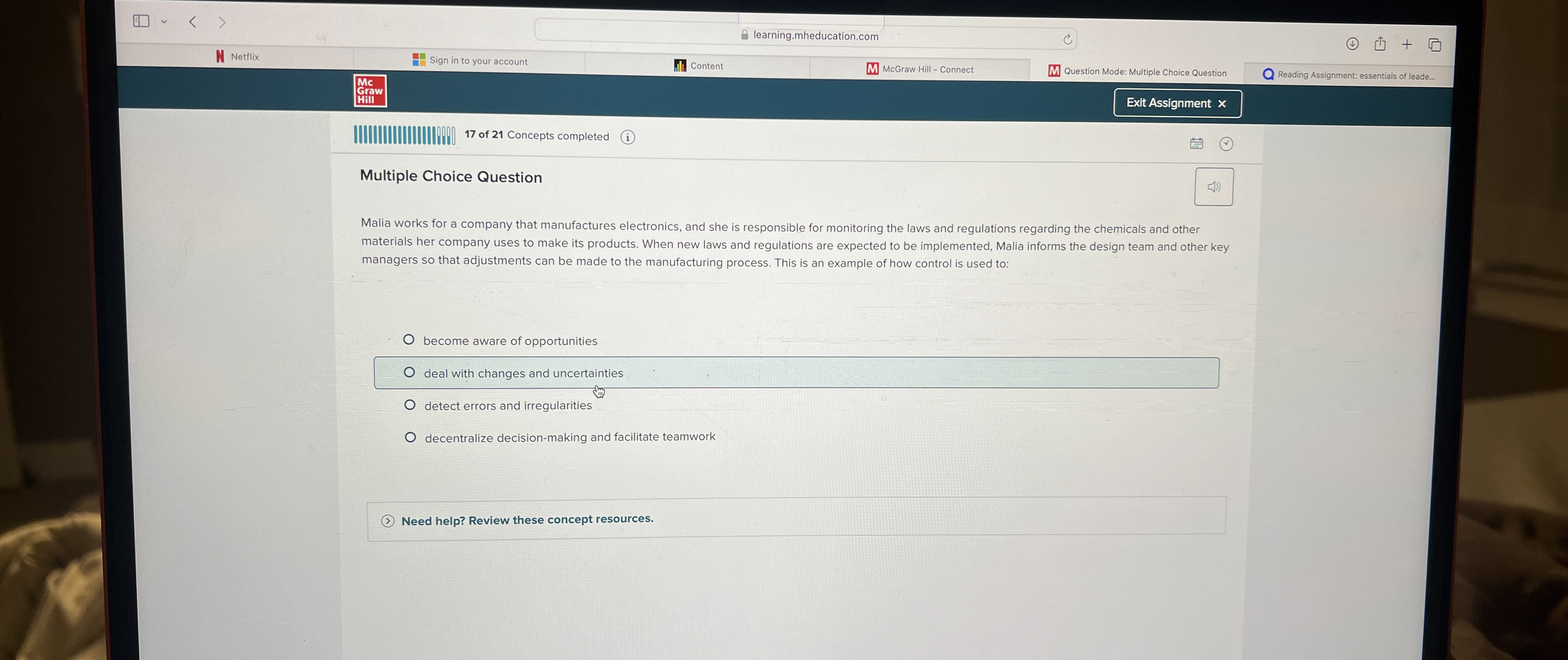  Multiple Choice Question managers so that adjustments can be made to