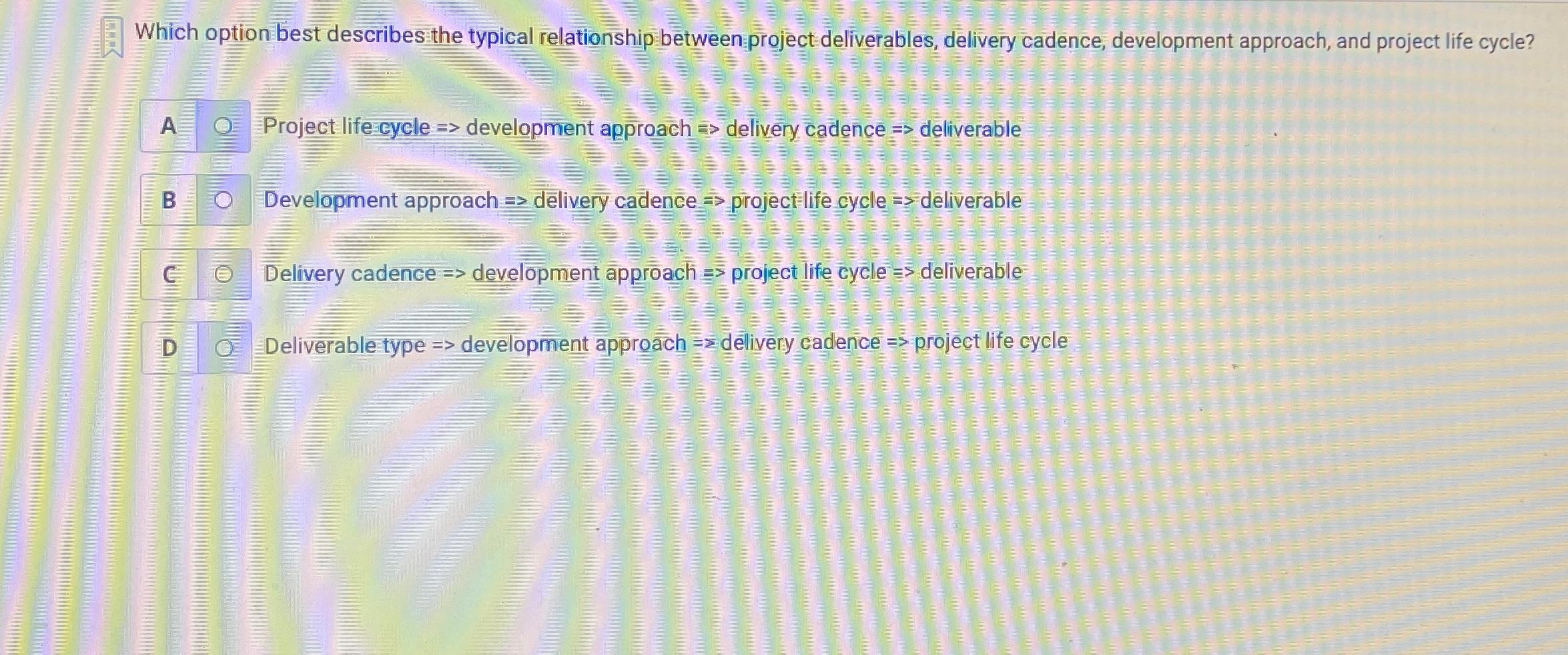  Which option best describes the typical relationship between project deliverables, delivery