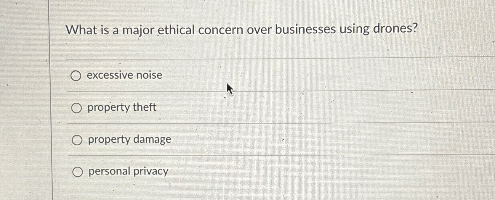  What is a major ethical concern over businesses using drones? excessive