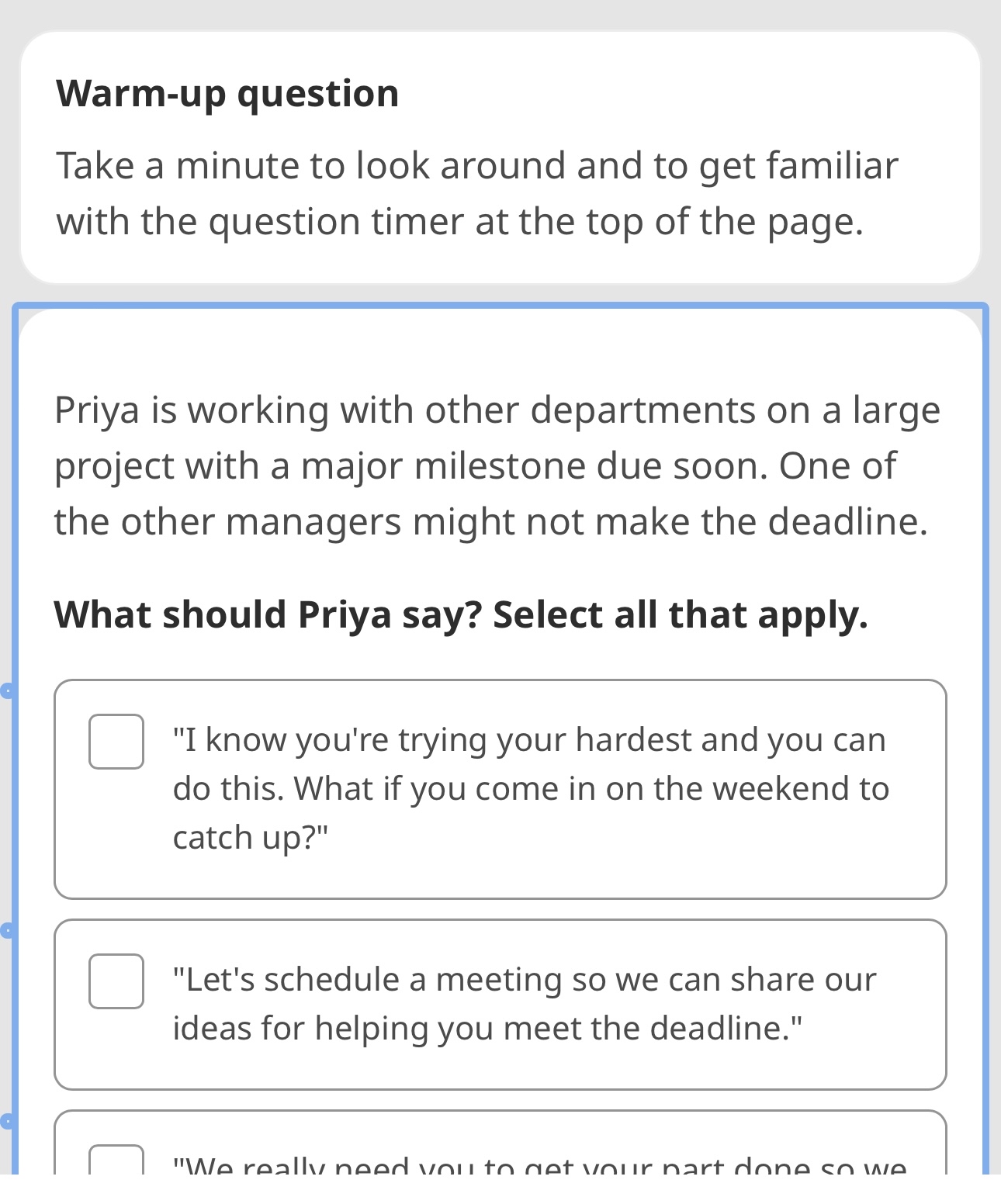  Warm-up question Take a minute to look around and to get