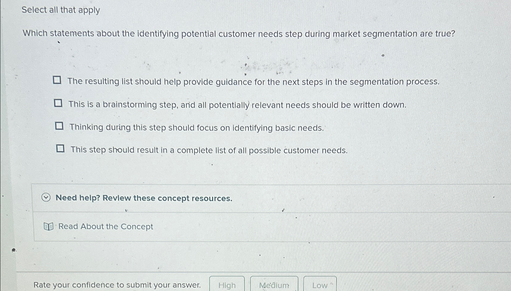  Select all that apply Which statements about the identifying potential customer