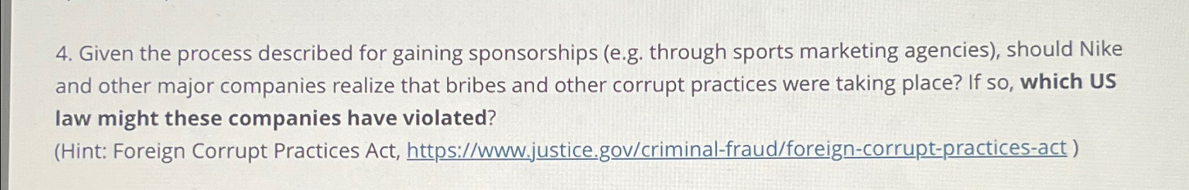  Given the process described for gaining sponsorships (e.g. through sports marketing