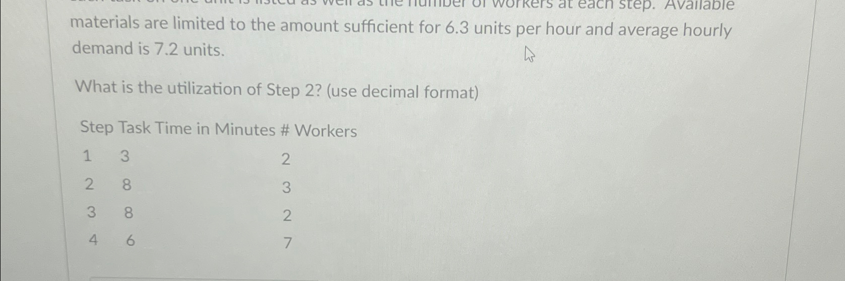  materials are limited to the amount sufficient for 6.3 units per