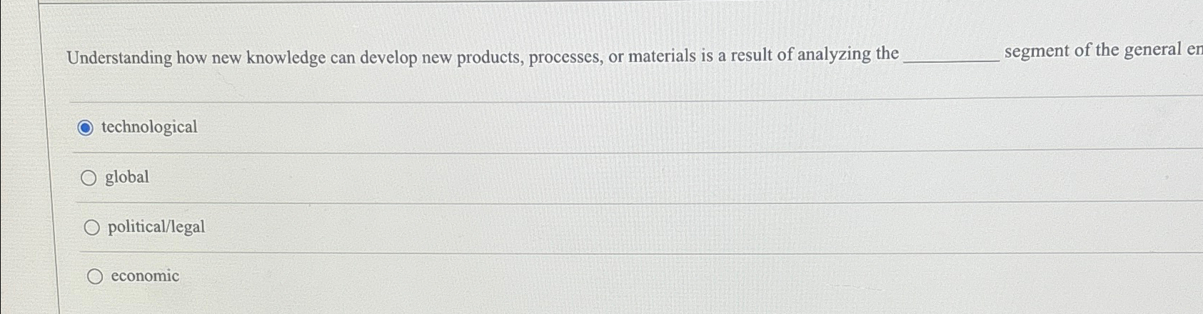  Understanding how new knowledge can develop new products, processes, or materials