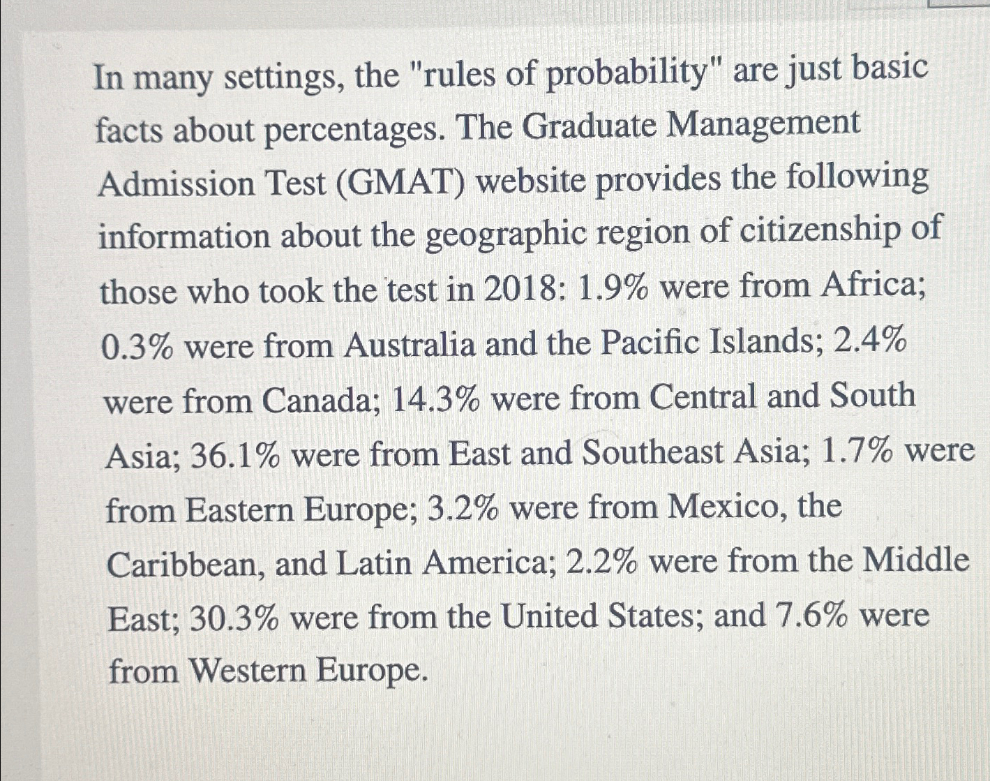  In many settings, the "rules of probability" are just basic facts