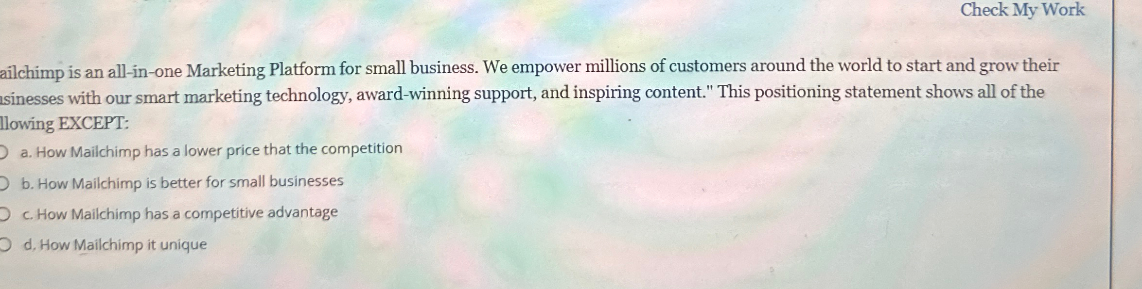  Check My Work ailchimp is an all-in-one Marketing Platform for small