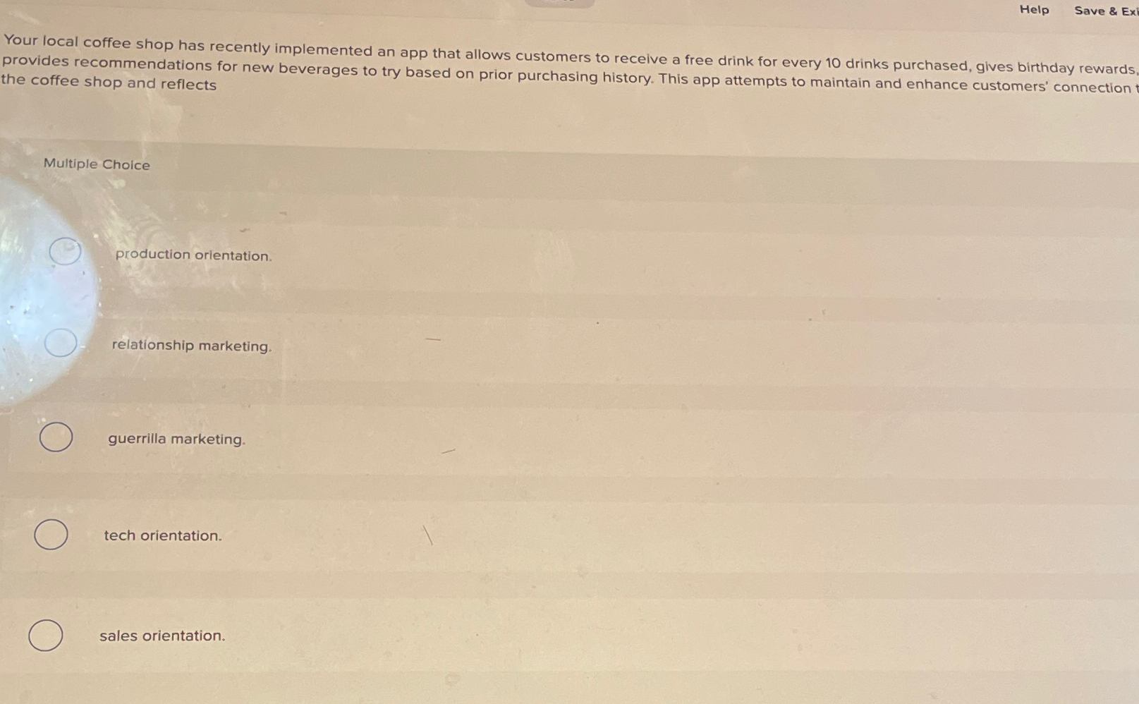  Help Save & Ex Your local coffee shop has recently implemented