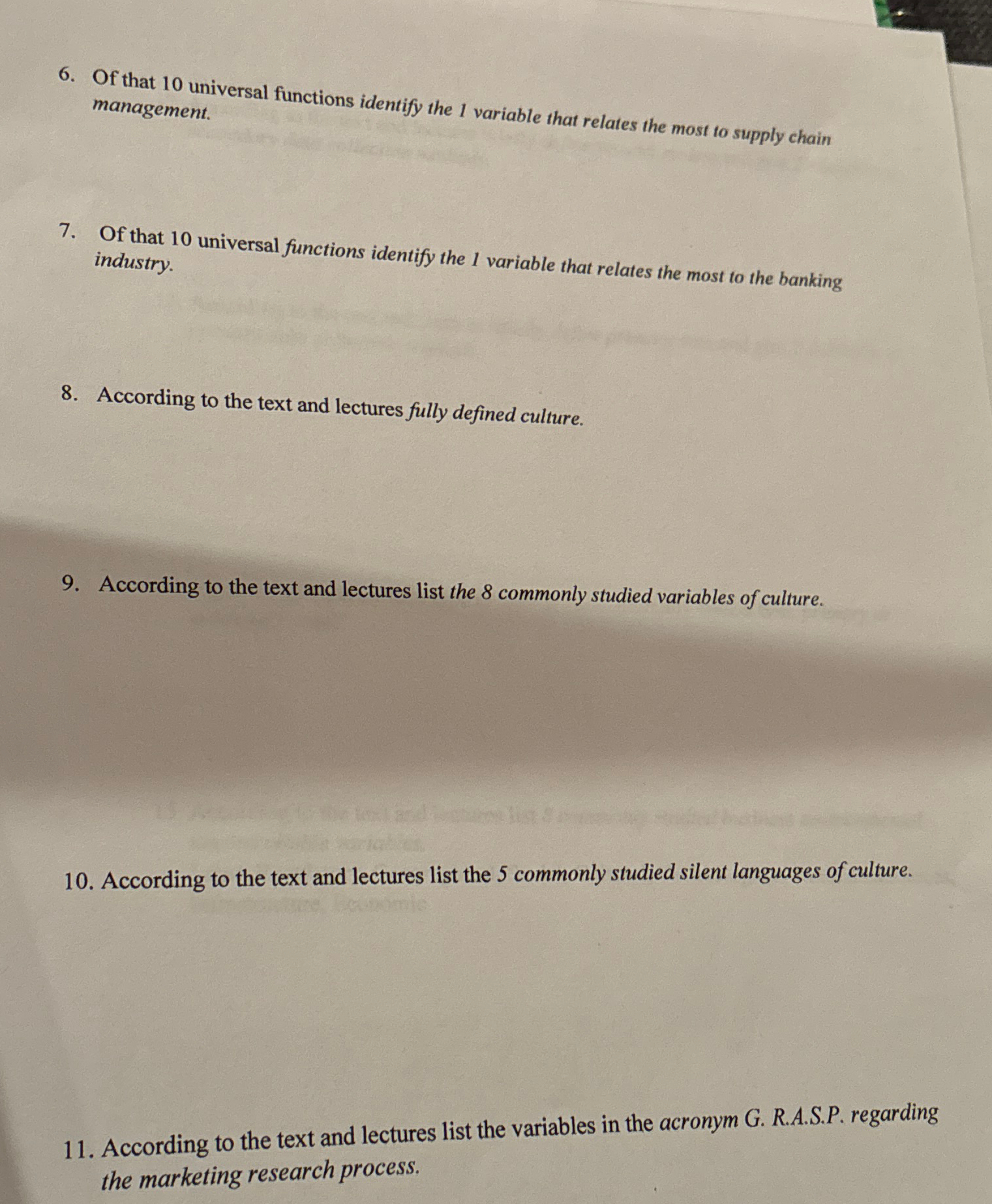  Of that 10 universal functions identify the 1 variable that relates
