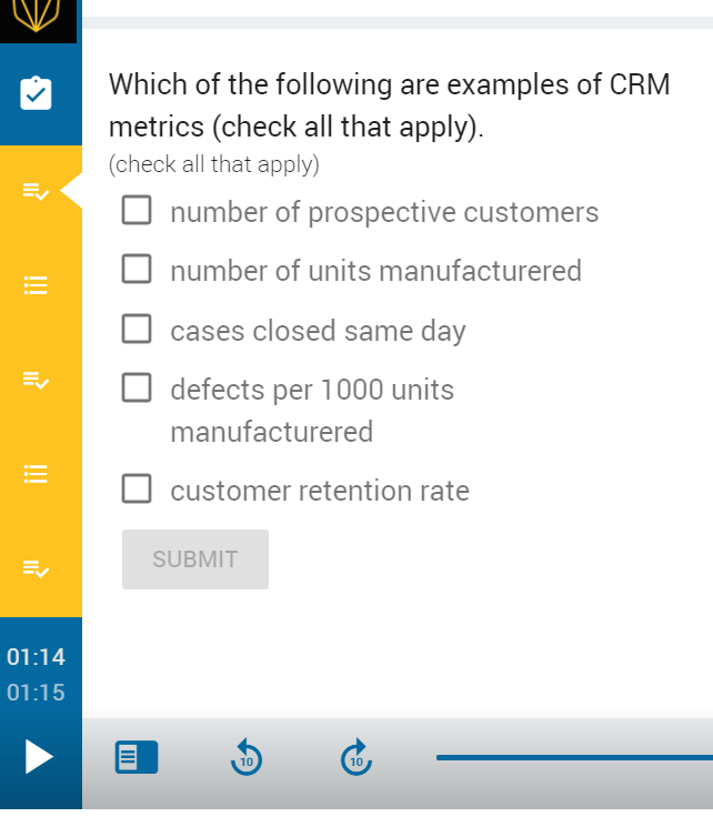  -= MIS540?()> Modules > Week 6: Review and Knowledge Check ?()