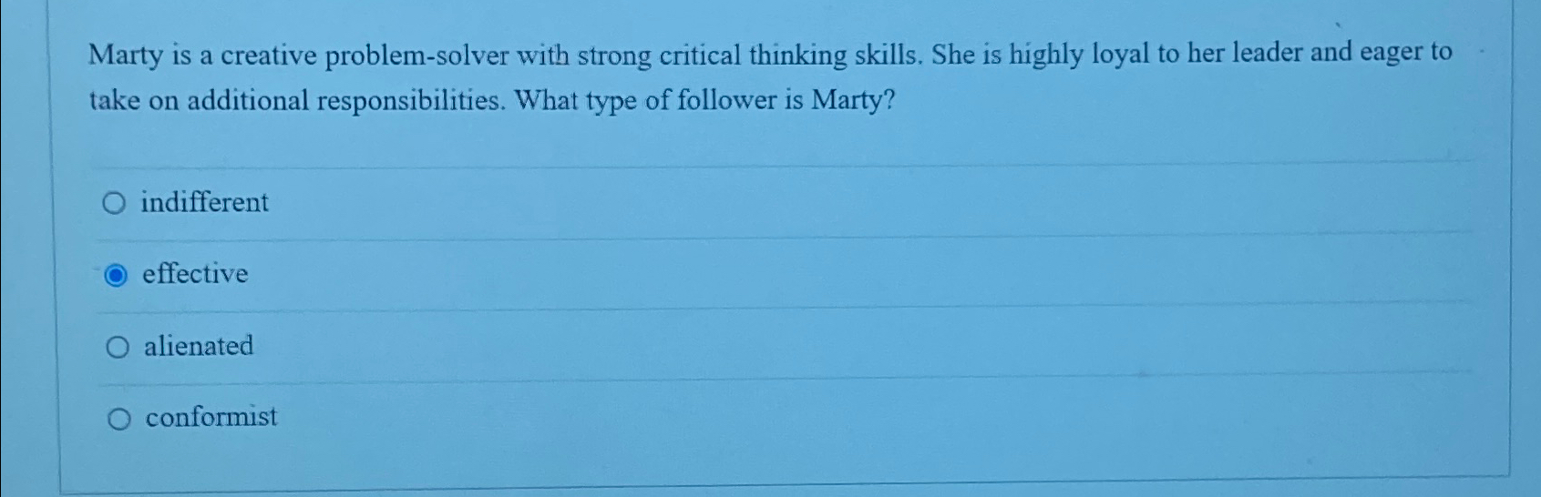  Marty is a creative problem-solver with strong critical thinking skills. She