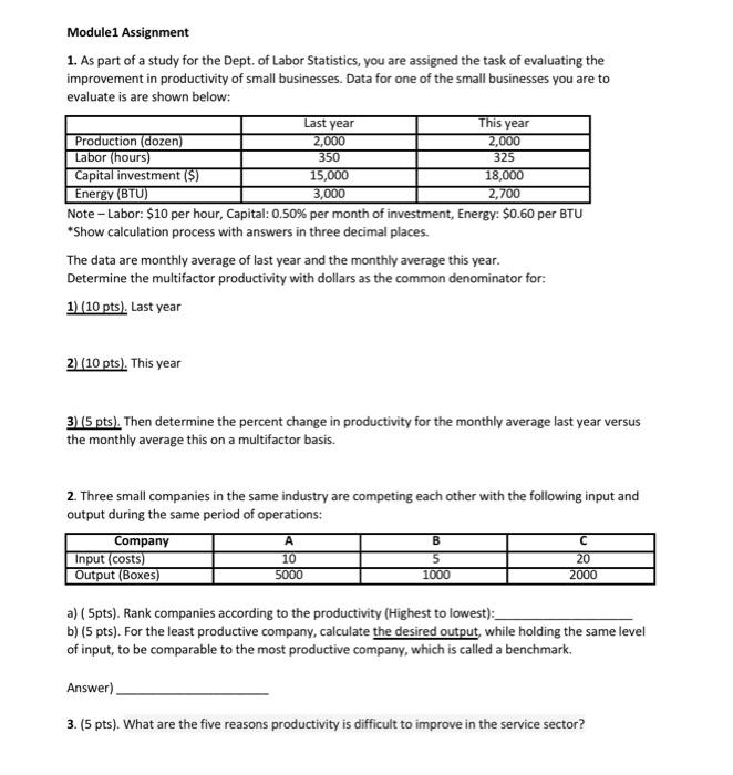 will give a thumbs up Module1 Assignment 1. As part of a