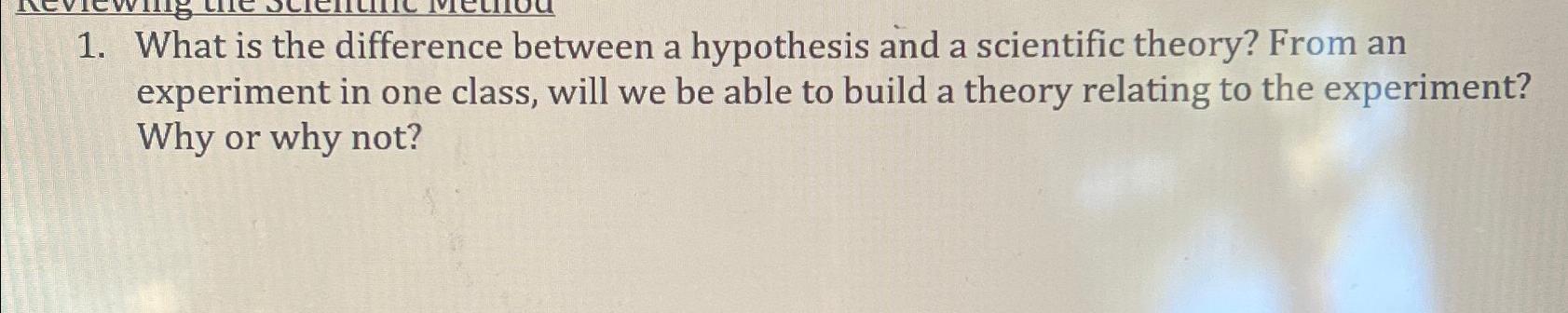  What is the difference between a hypothesis and a scientific theory?