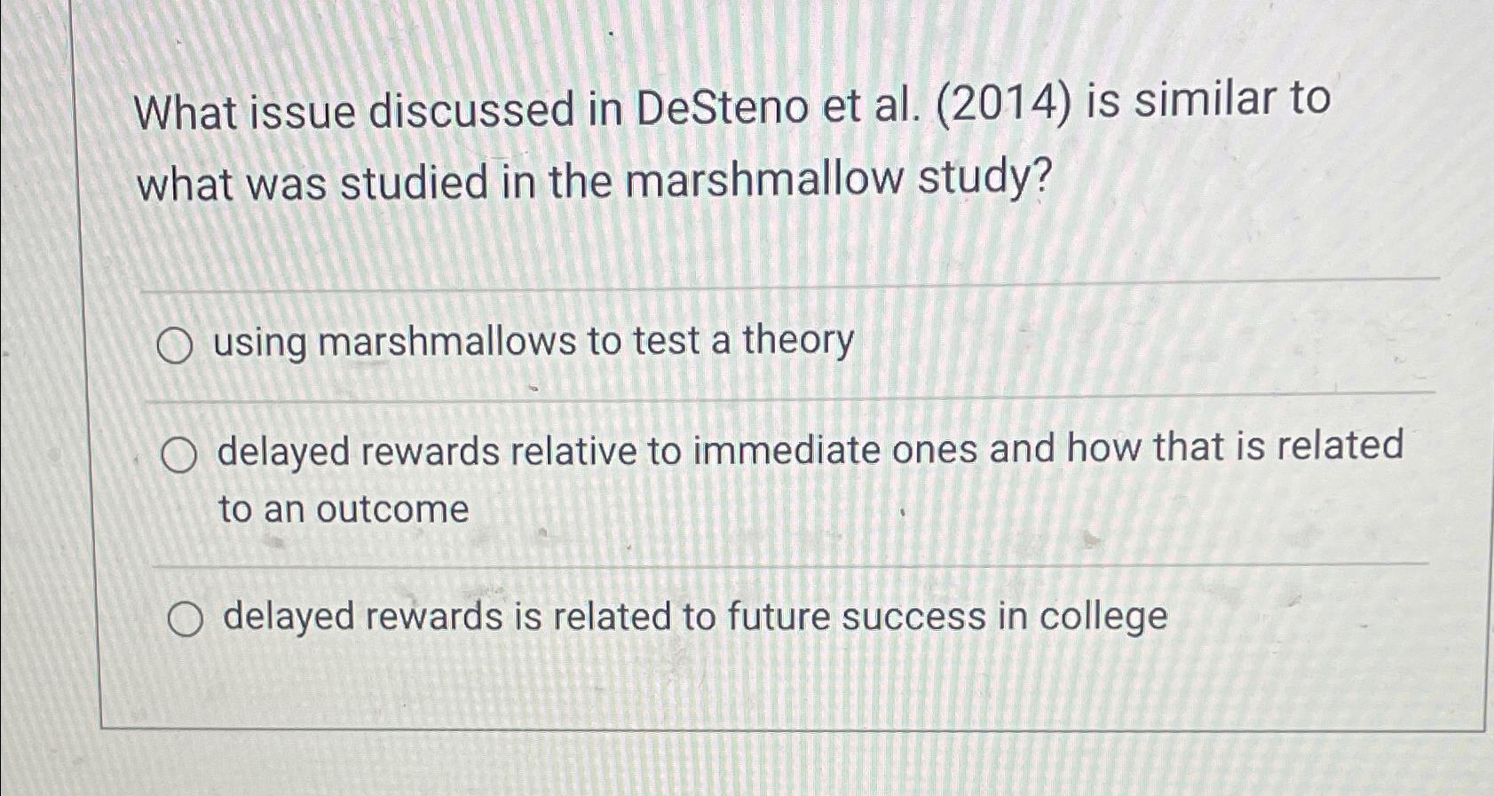  What issue discussed in DeSteno et al.(2014) is similar to what