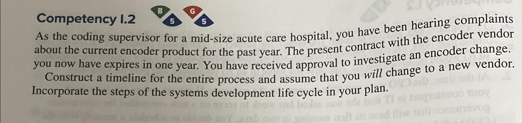  Competency 1.2 B/5 As the coding supervisor for a mid-size acute