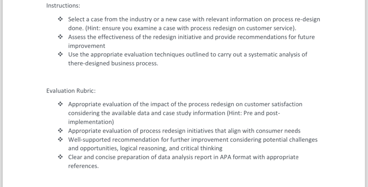  Instructions: Select a case from the industry or a new case