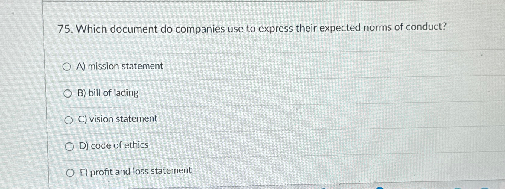  Which document do companies use to express their expected norms of
