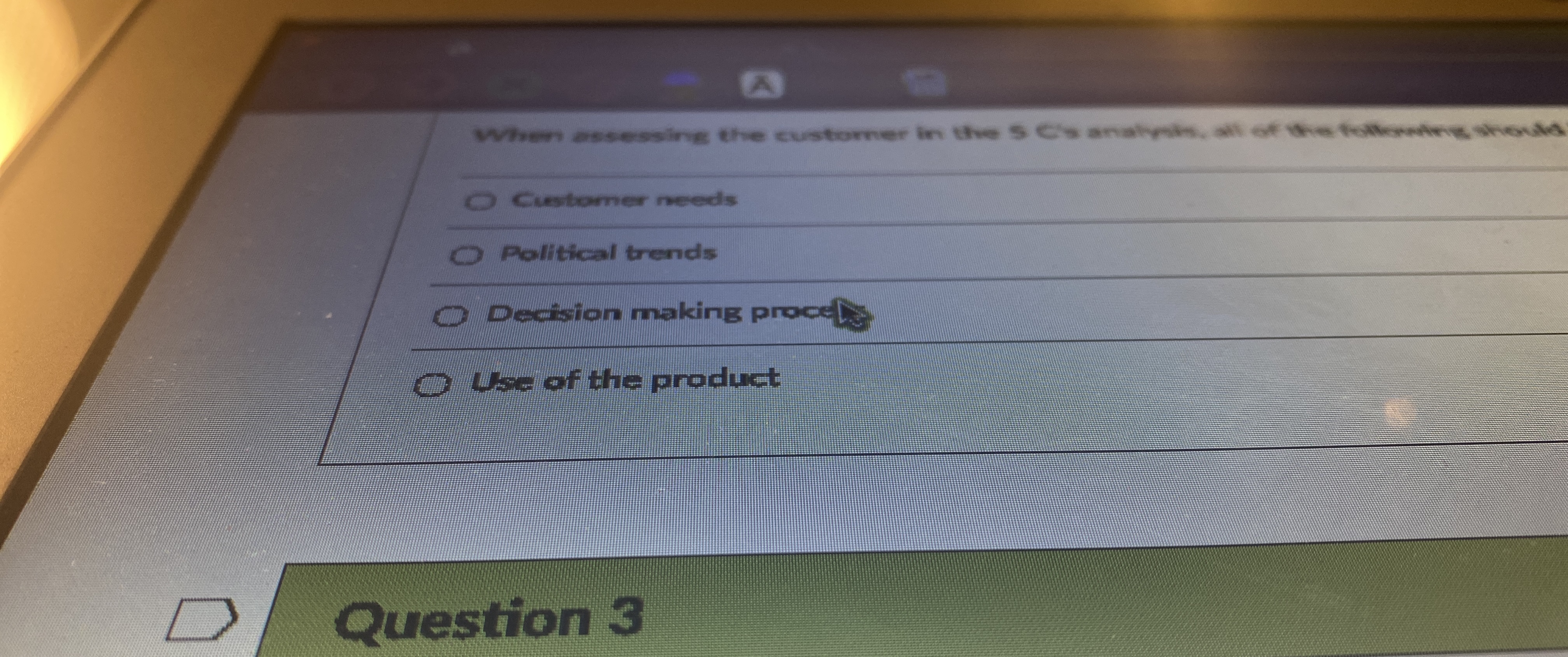  when assessing the customer in the 5 c's analysis all of