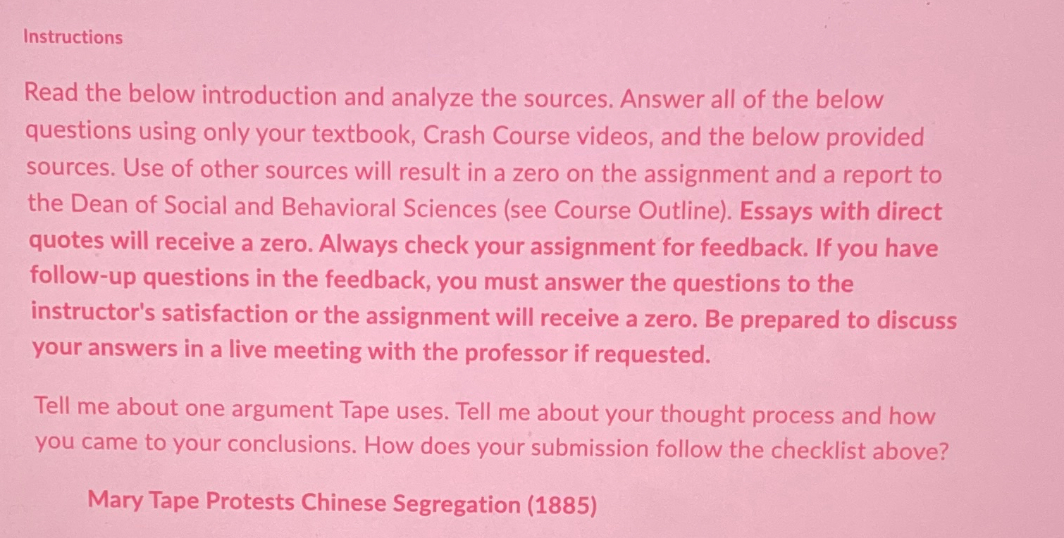  Instructions Read the below introduction and analyze the sources. Answer all