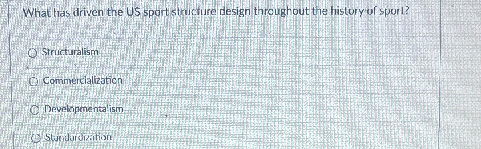  What has driven the US sport structure design throughout the history