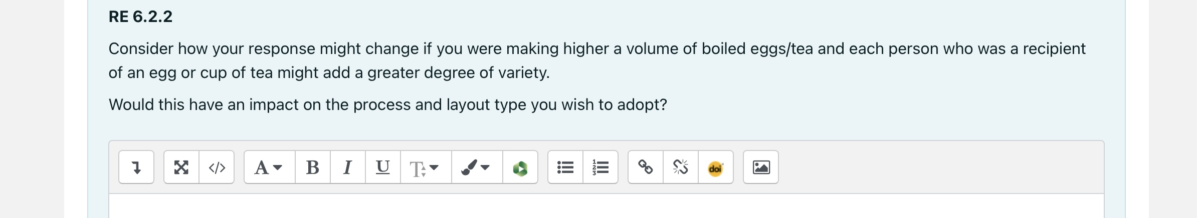  RE 6.2.1 Analyse the simple process of boiling an egg or