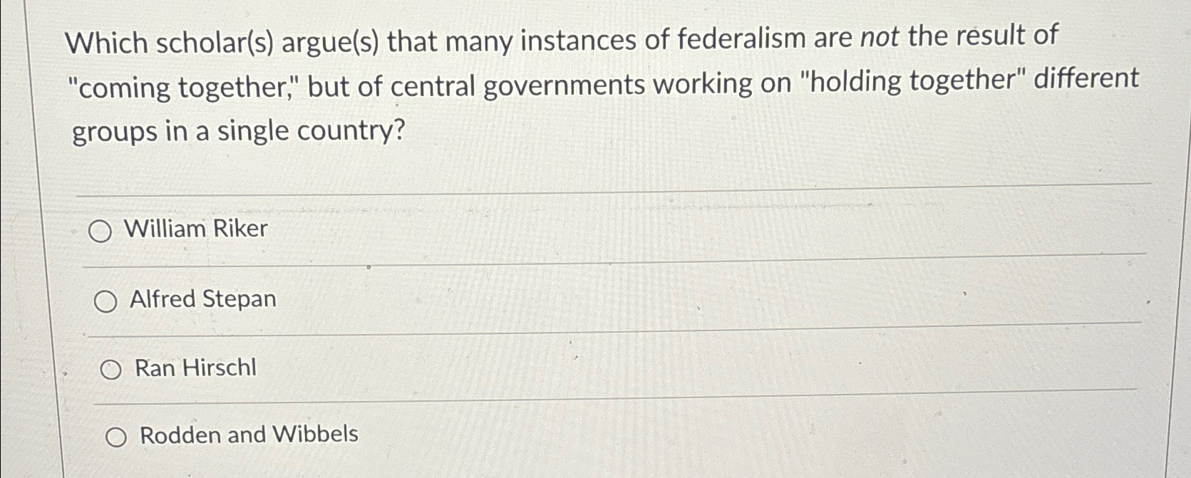  Which scholar(s) argue(s) that many instances of federalism are not the