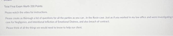 to come up with multiple questions I would have ( if i