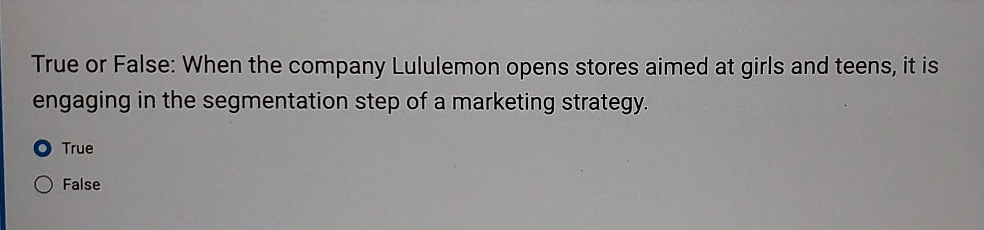  True or False: When the company Lululemon opens stores aimed at