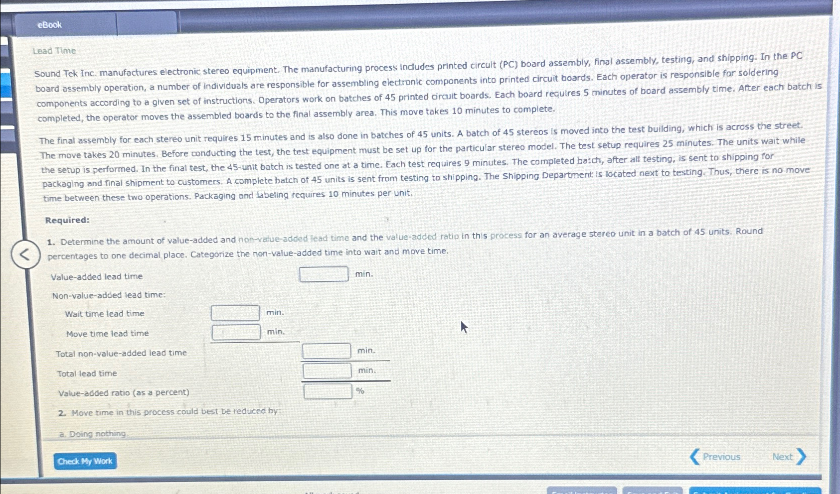  eBook Lead Time completed, the operator moves the assembled boards to