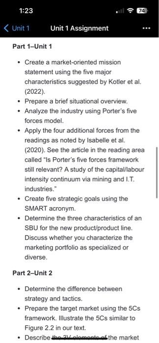 by Kotler et al. (2022). - Prepare a brief situational overview. -