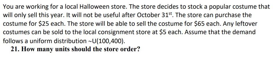 Inventory Management : Please answer bolded question and show work! You are
