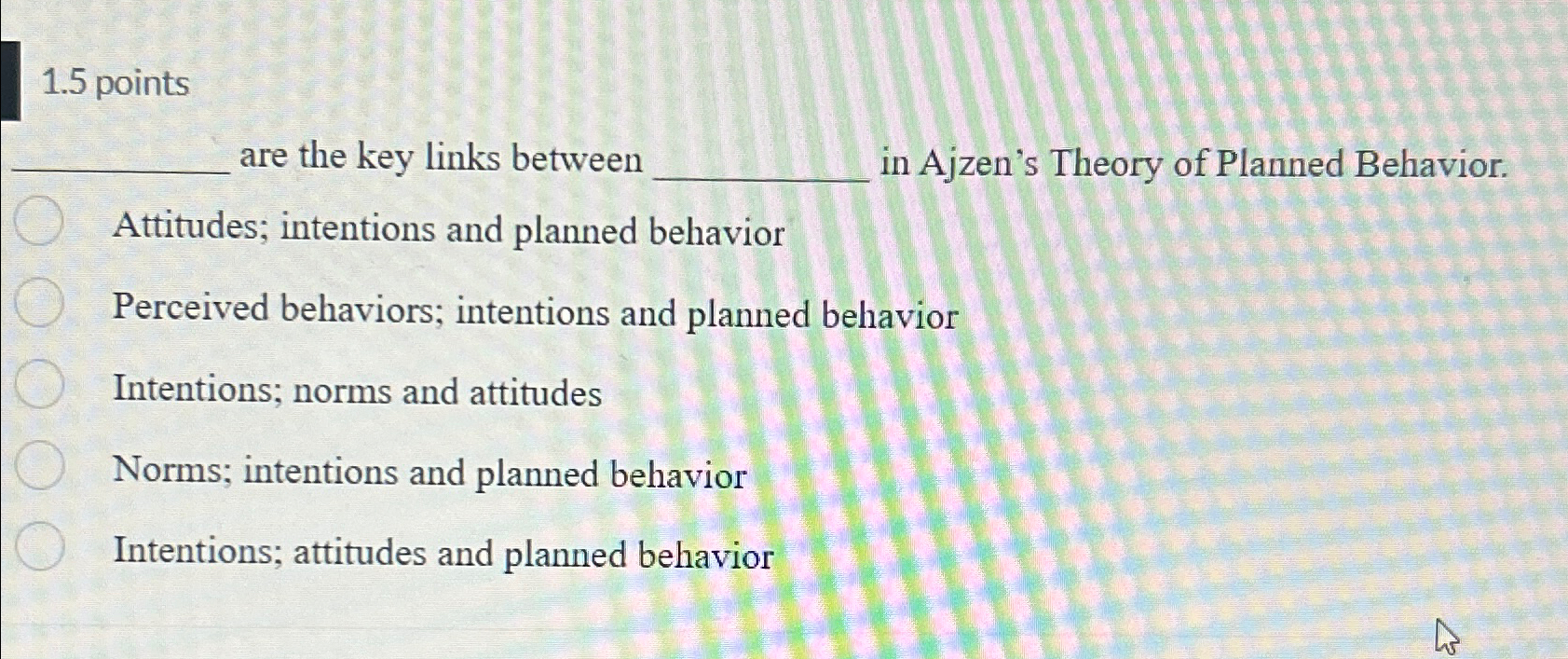  1.5 points are the key links between in Ajzen's Theory of