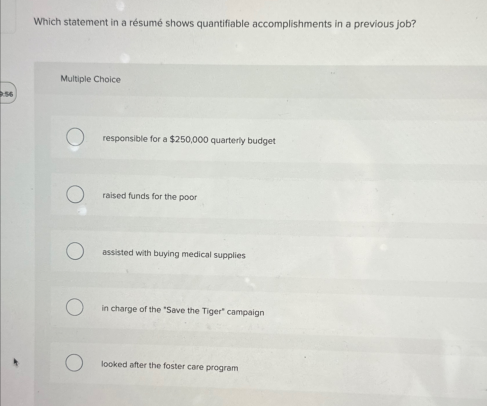  Which statement in a rsum shows quantifiable accomplishments in a previous