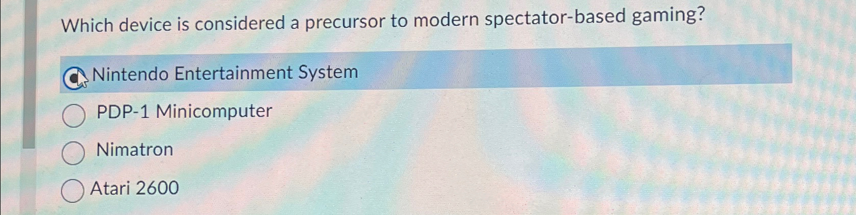  Which device is considered a precursor to modern spectator-based gaming? Nintendo