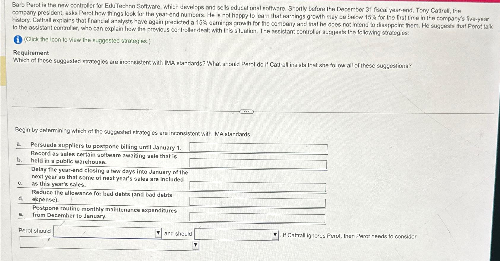  Barb Perot is the new controller for EduTechno Software, which develops