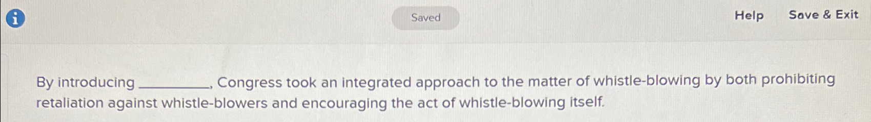  Help Sove & Exit By introducing Congress took an integrated approach