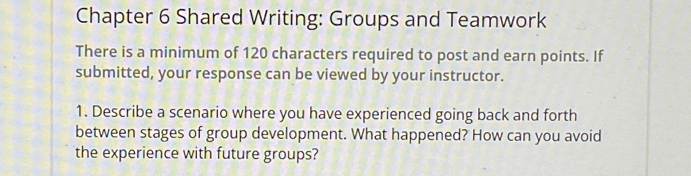  Chapter 6 Shared Writing: Groups and Teamwork There is a minimum