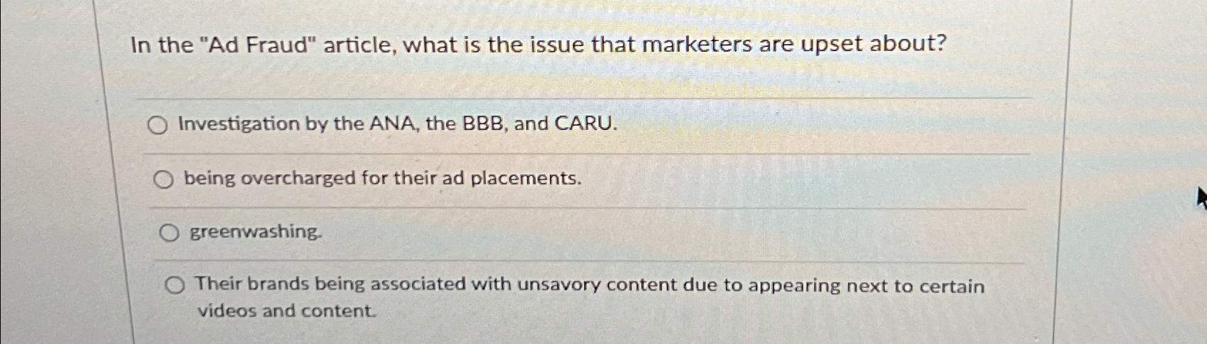  In the "Ad Fraud" article, what is the issue that marketers