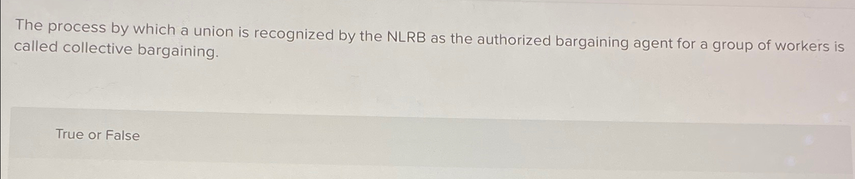  The process by which a union is recognized by the NLRB