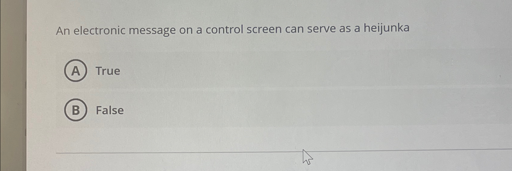  An electronic message on a control screen can serve as a