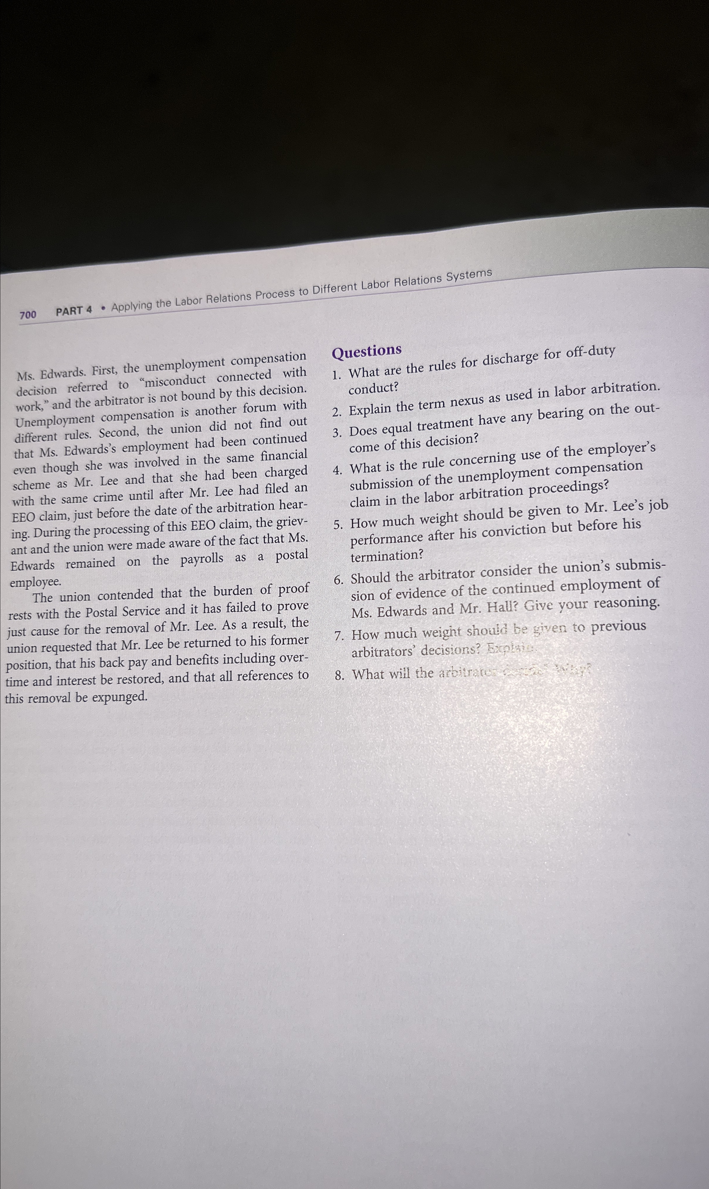  700 PART 4- Applying the Labor Relations Process to Different Labor