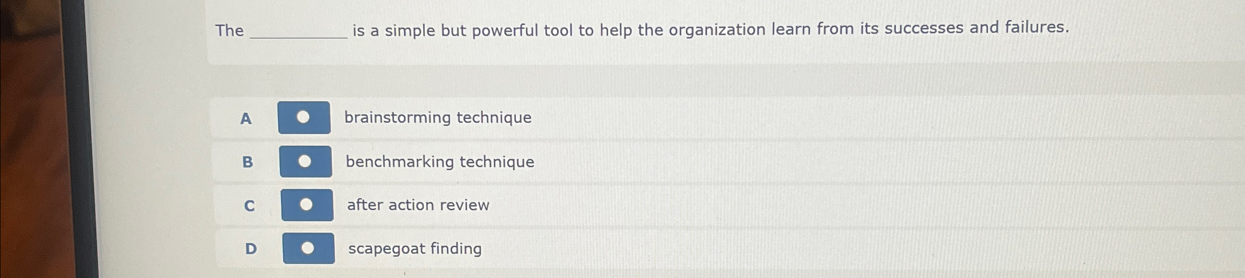  The is a simple but powerful tool to help the organization