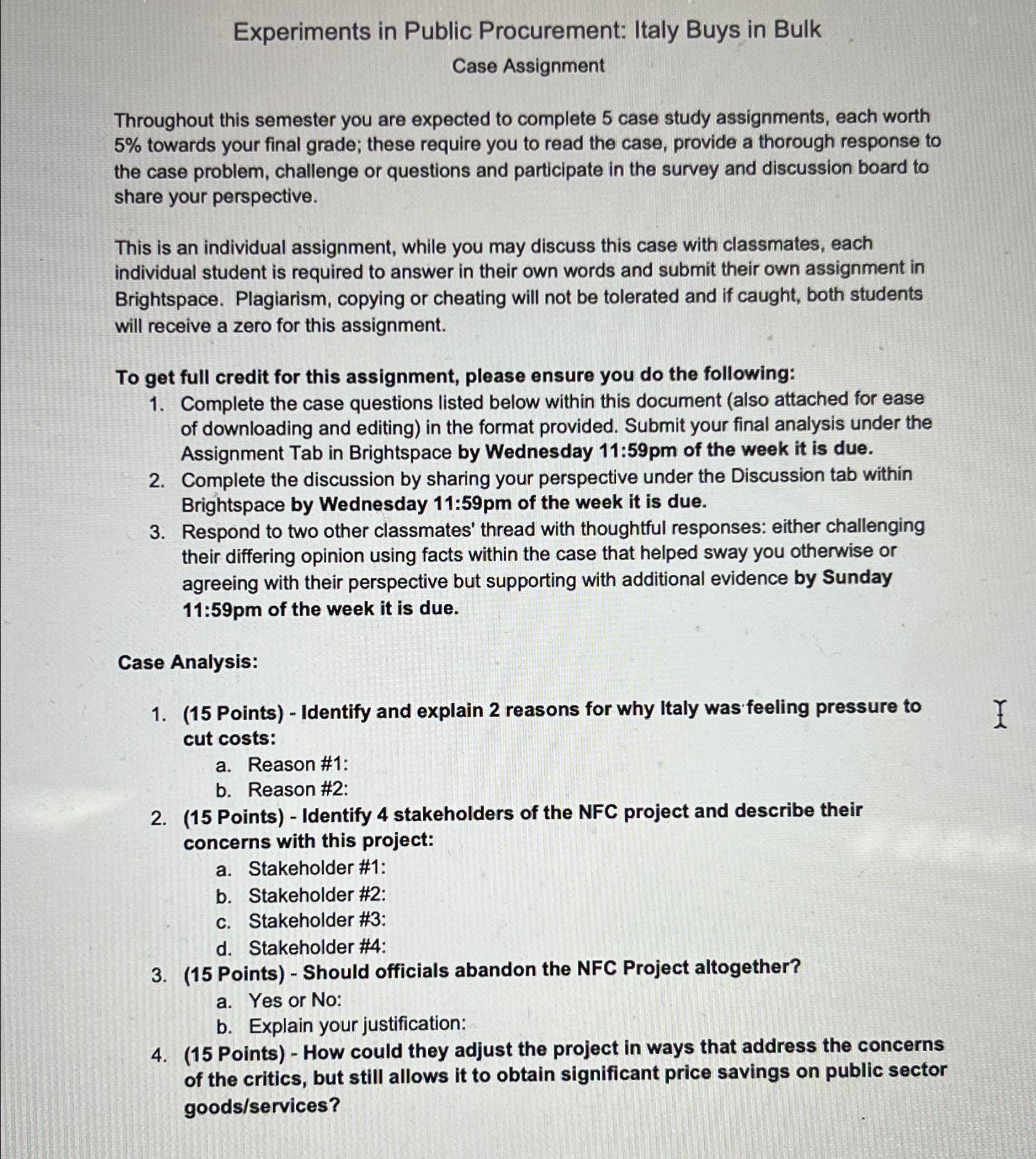  Experiments in Public Procurement: Italy Buys in Bulk Case Assignment Throughout