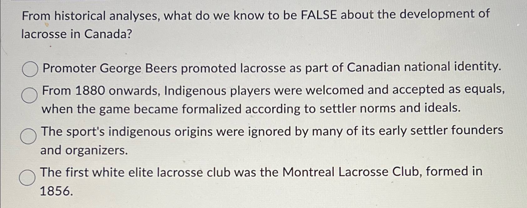  From historical analyses, what do we know to be FALSE about