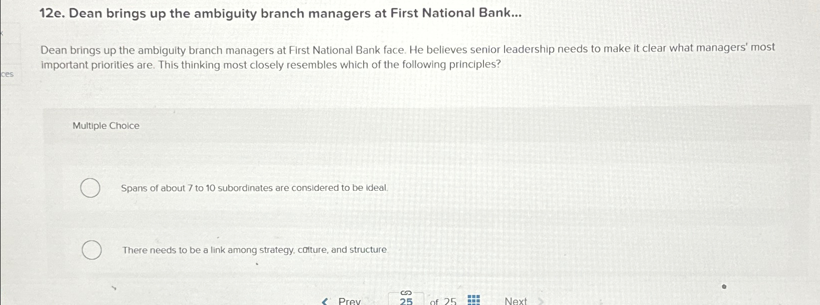  12e. Dean brings up the ambiguity branch managers at First National