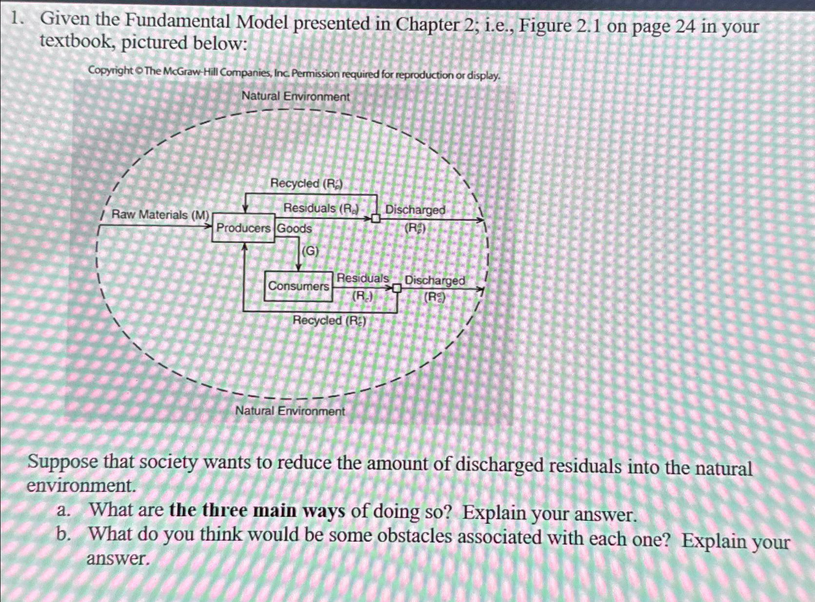  Given the Fundamental Model presented in Chapter 2; i.e., Figure 2.1