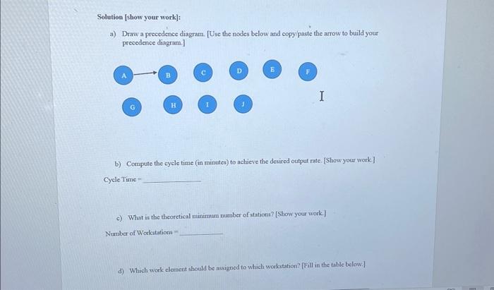 number of stationis? [Show your work.] Number of Workstation = d) Which