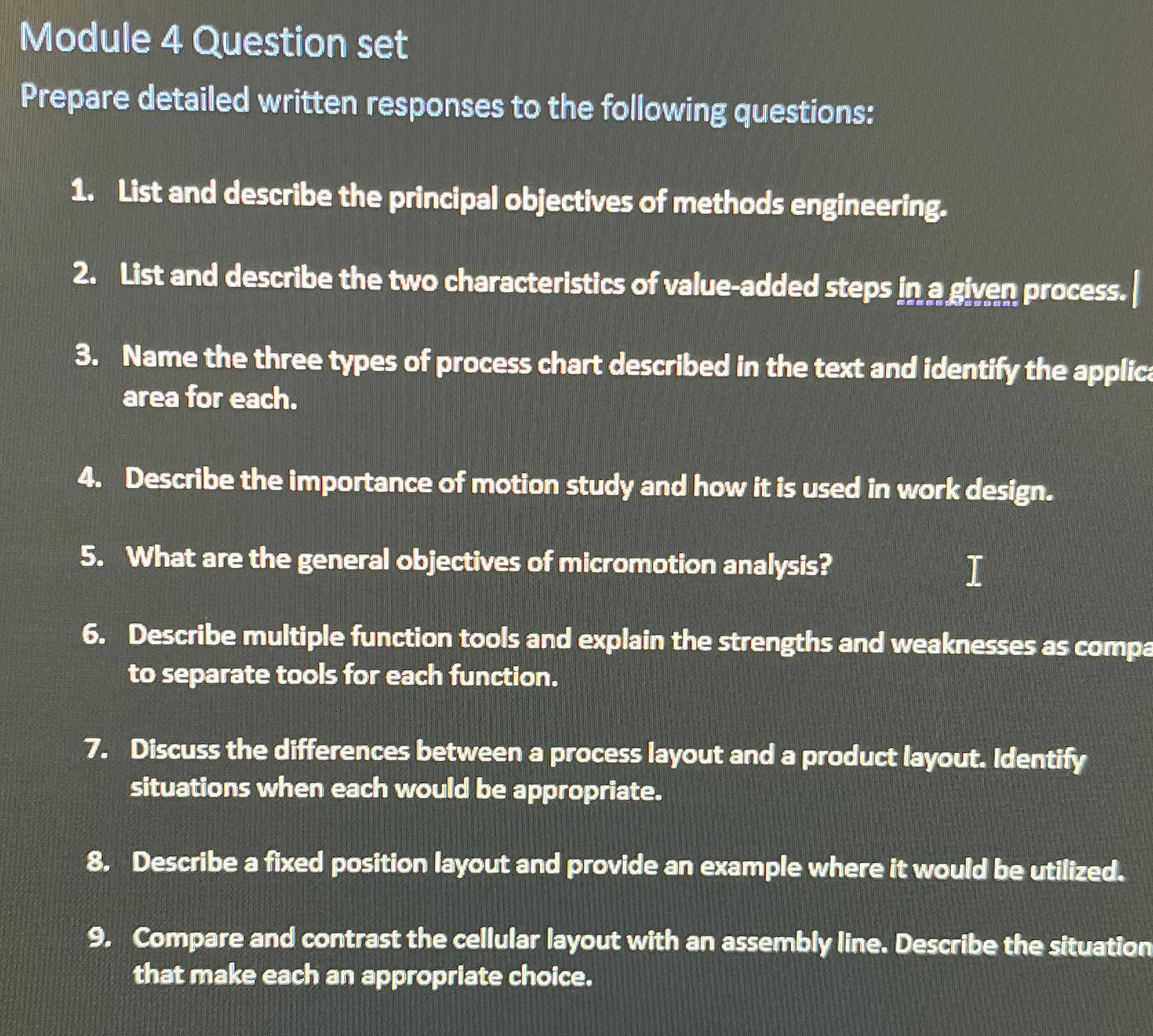  Module 4 Question set Prepare detailed written responses to the following