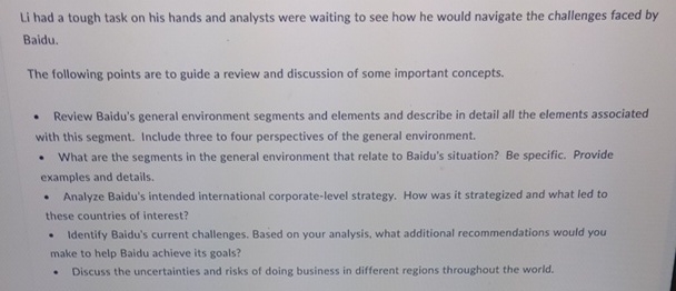  Li had a tough task on his hands and analysts were