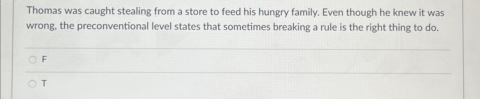  Thomas was caught stealing from a store to feed his hungry