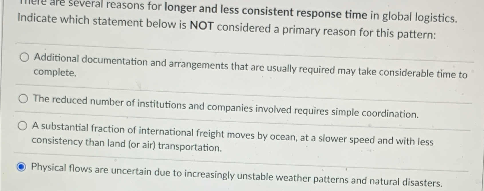  Indicate which statement below is NOT considered a primary reason for